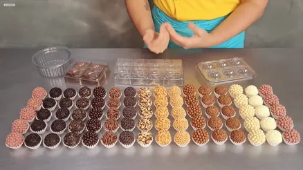 Bandejas de brigadeiros belgas prontos